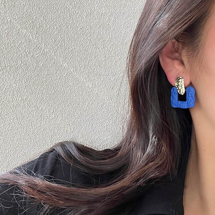 1 Paar modische, einfarbige Patchwork-Ohrringe aus Edelstahl