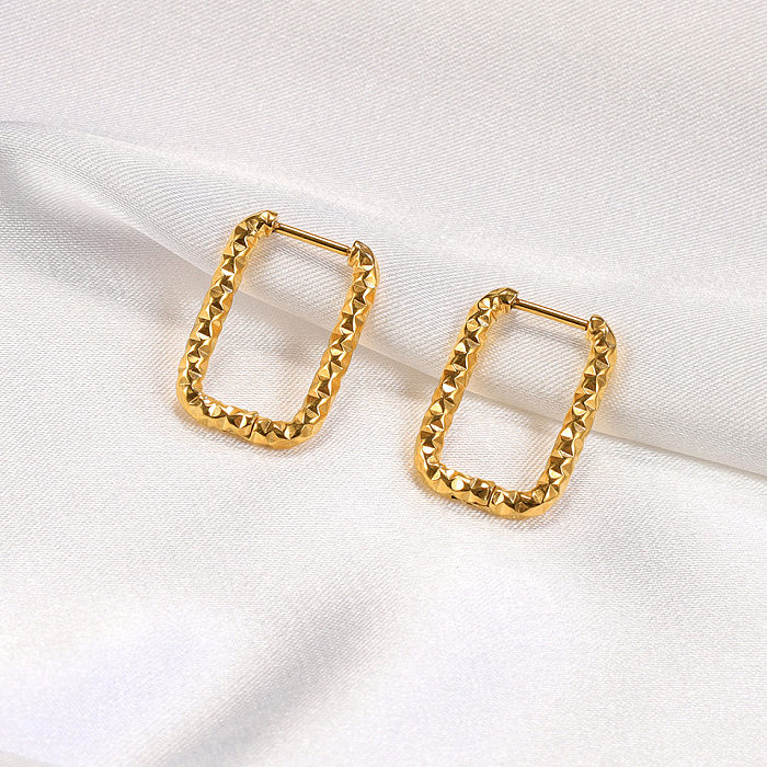 1 Pair Simple Style Geometric Plating Stainless Steel Earrings