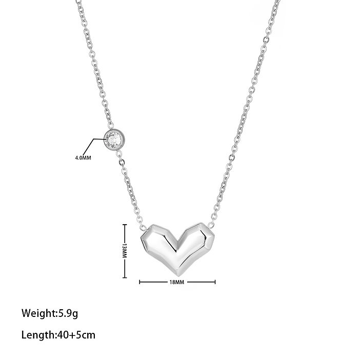 Sweet Heart Shape Stainless Steel  Stainless Steel Plating Pendant Necklace