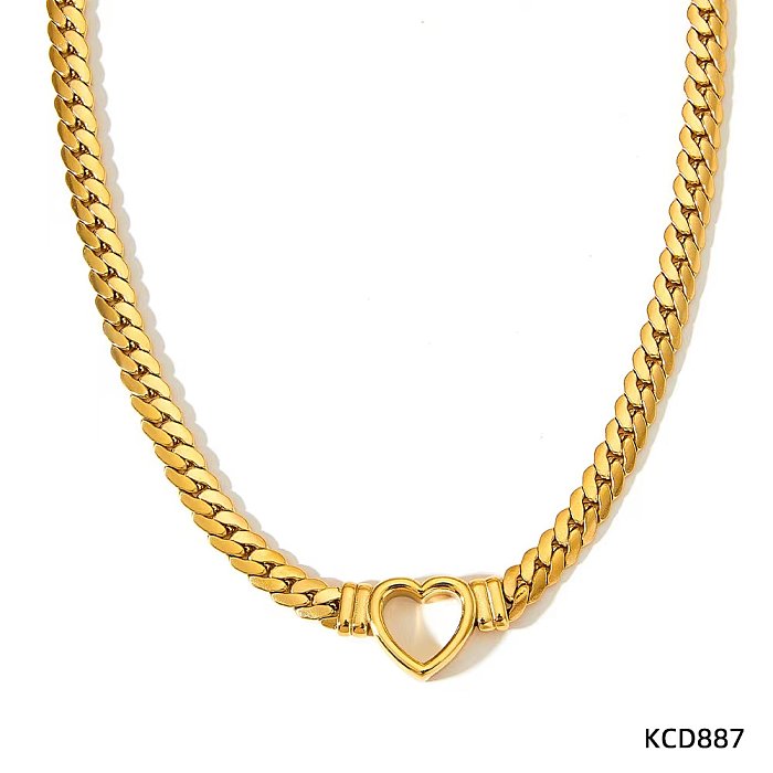 IG Style Heart Shape Stainless Steel Plating Necklace