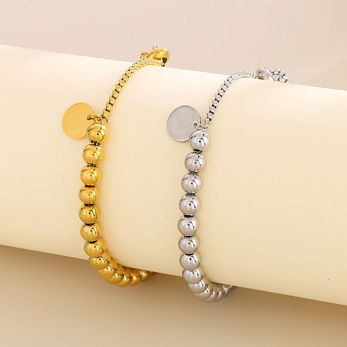 Simple Style Classic Style Round Stainless Steel Freshwater Pearl Bracelets In Bulk