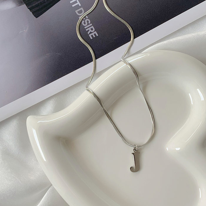 Simple Style Letter Stainless Steel Pendant Necklace 1 Piece