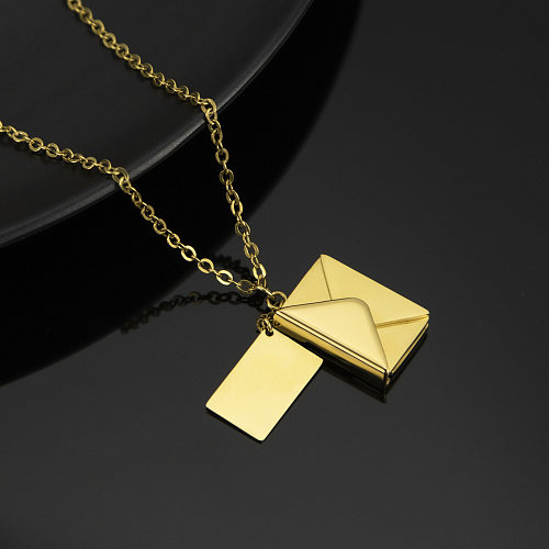Casual Envelope Stainless Steel Plating Pendant Necklace 1 Piece