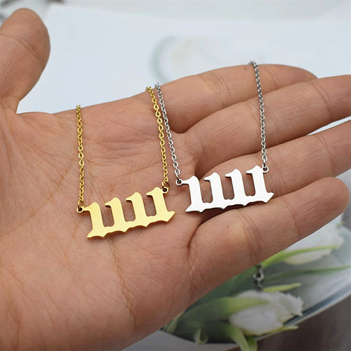 1 Piece Simple Style Number Stainless Steel Plating Necklace
