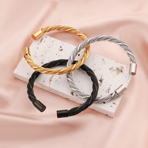 Fashion Solid Color Stainless Steel Mesh Bangle 1 Piece