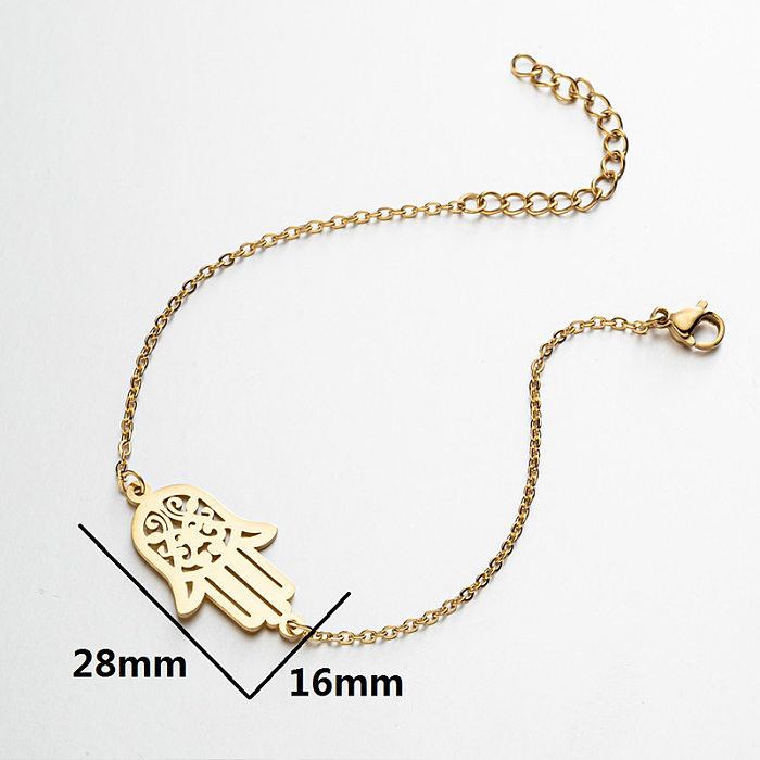 1 Piece Fashion Palm Heart Shape Titanium Steel Bracelets