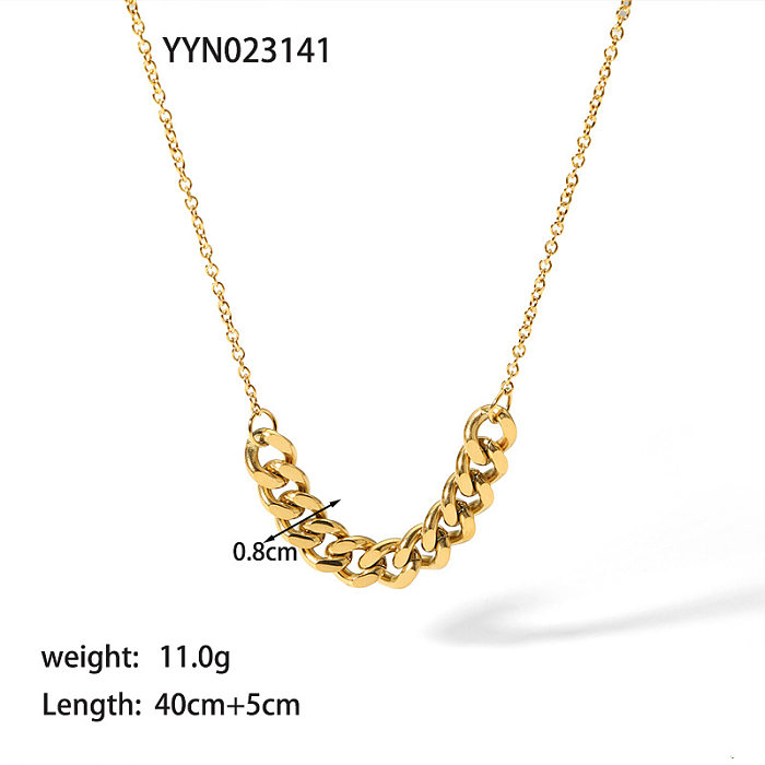 Collar plateado oro del acero inoxidable 18K del color sólido del estilo simple del estilo de IG en bulto