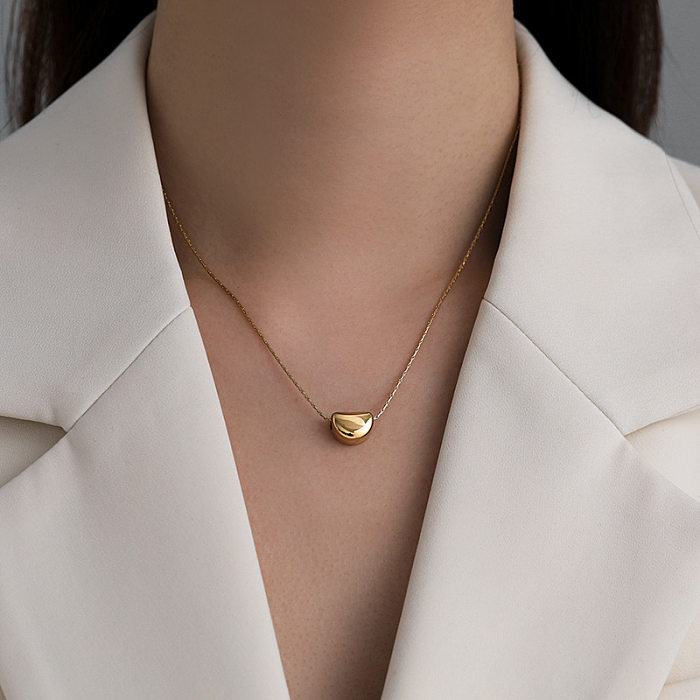 Simple Style Pea Stainless Steel Plating 18K Gold Plated Necklace