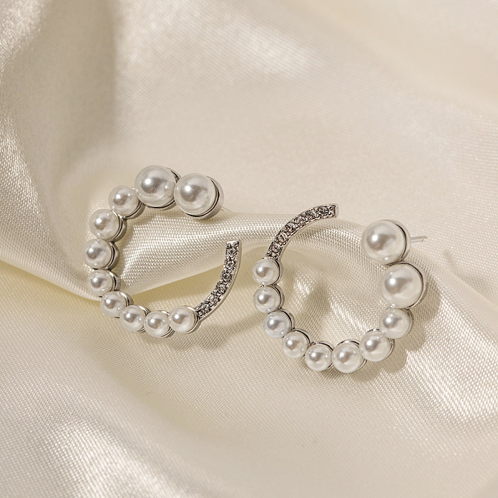 1 Paar INS Style Pearl Edelstahl Inlay Pearl 18K vergoldete Ohrringe
