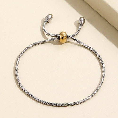 Bracelet à chaîne serpent torsadé argenté en acier inoxydable à la mode