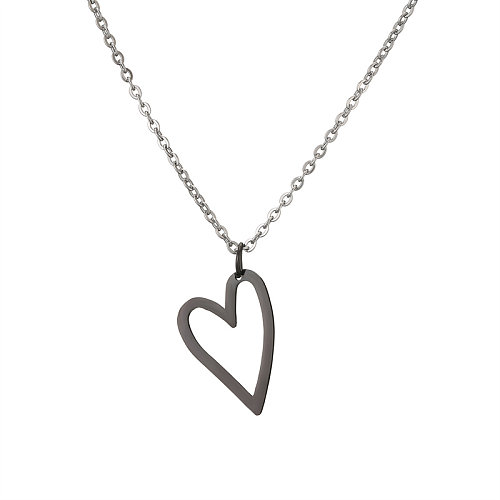 Casual Hip-Hop Buddha Lotus Stainless Steel  Hollow Out Inlay Glass Stone Pendant Necklace