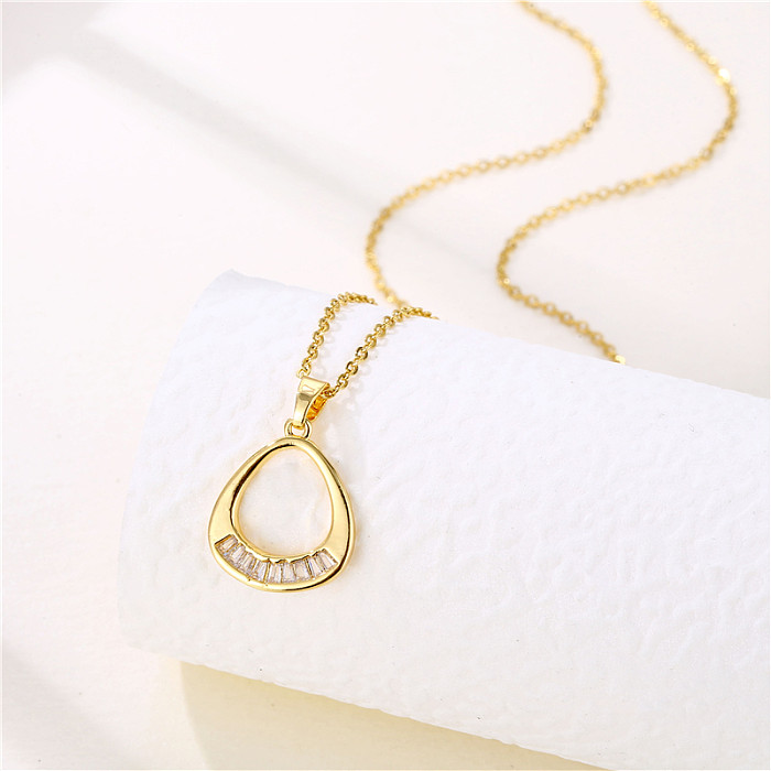 Wholesale 1 Piece Korean Style Crown Eye Bow Knot Stainless Steel  Stainless Steel 18K Gold Plated Gold Plated Zircon Pendant Necklace