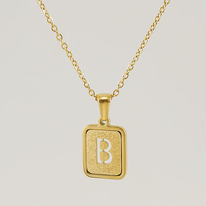 Fashion Letter Square Stainless Steel Necklace Stainless Steel  Necklaces