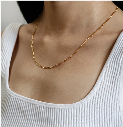 Hip-Hop Solid Color Stainless Steel  Plating Chain Choker 1 Piece
