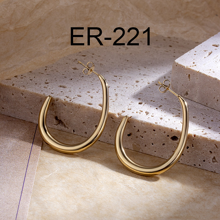 1 Pair Fashion Heart Shape Stainless Steel  Plating Drop Earrings Ear Studs