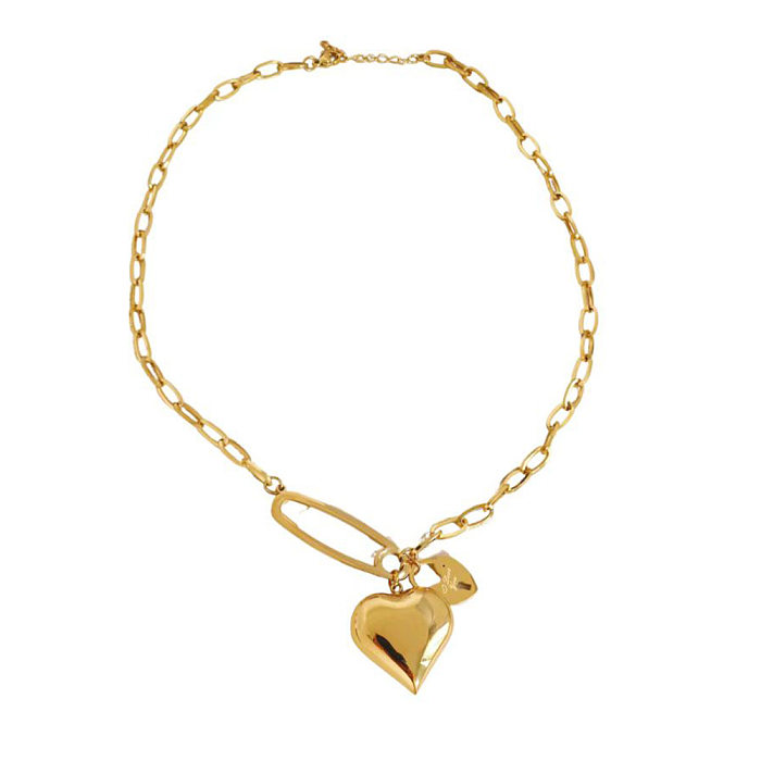 Damen-Halskette aus Edelstahl in Herzform mit Überzug aus Edelstahl