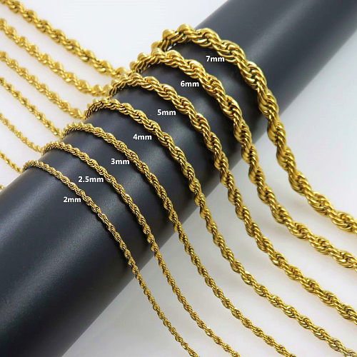 Fashion Twist Stainless Steel  Plating Necklace 1 Piece
