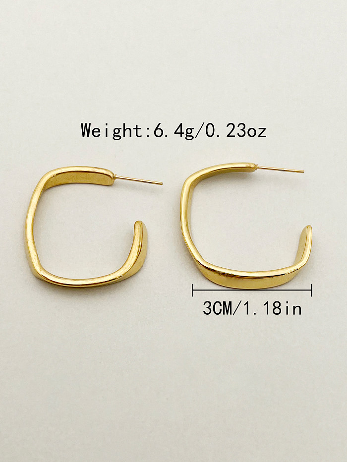 1 Pair Casual Simple Style Square Polishing Plating Stainless Steel  Gold Plated Ear Studs