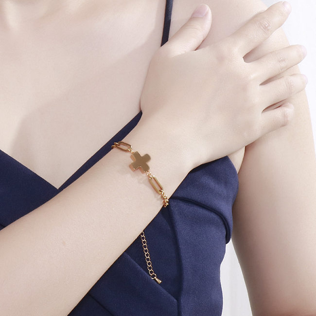 Fashion Stainless Steel Jewelry Retro Cross Bracelet Personalized Stitching Bracelet