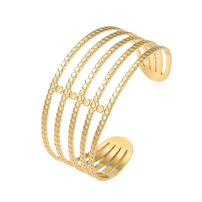 Exaggerated Geometric Stainless Steel Plating Bangle