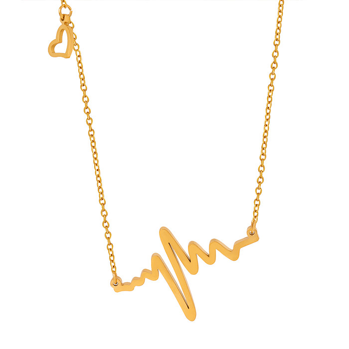 Simple Style Solid Color Stainless Steel Plating 18K Gold Plated Necklace
