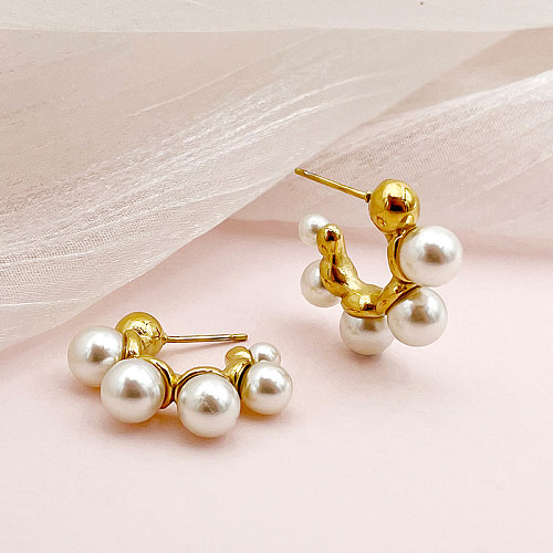 1 Pair Sweet Simple Style Irregular Plating Stainless Steel  Gold Plated Ear Studs
