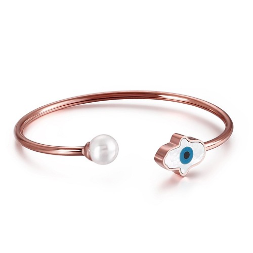 New Demon Eye Shell Pearl Stainless Steel Bracelet Wholesale jewelry
