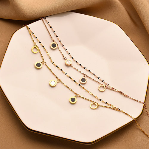 Bracelets à la mode avec pierres précieuses artificielles, placage en acier et titane géométrique, 1 pièce