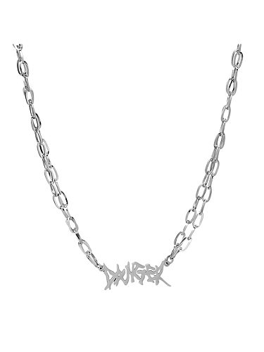 IG Style Cool Style Letter Stainless Steel  Necklace