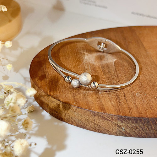 Casual Classic Style Ball Stainless Steel Plating Rose Gold Plated Gold Plated Silver Plated Bangle