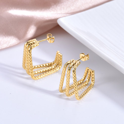 1 Pair Basic Classic Style Geometric Plating Stainless Steel  Earrings