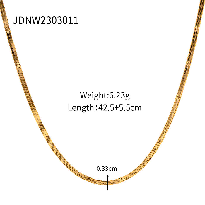 قلادة مطلية بالذهب عيار 18 قيراط مطلية بالذهب عيار XNUMX قيراط بتصميم بسيط من IG Style