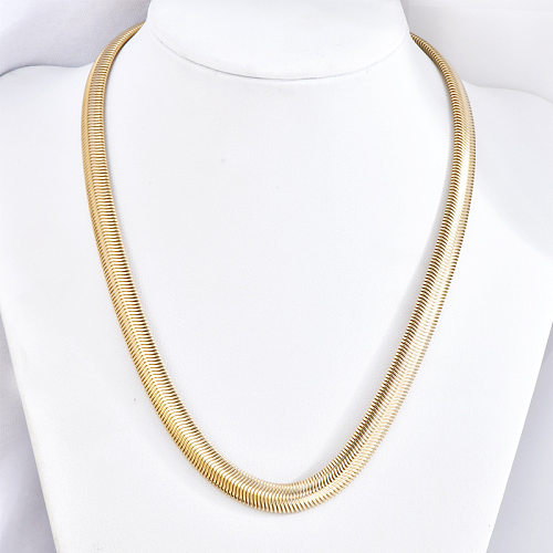Hip-Hop Solid Color Stainless Steel Plating Necklace
