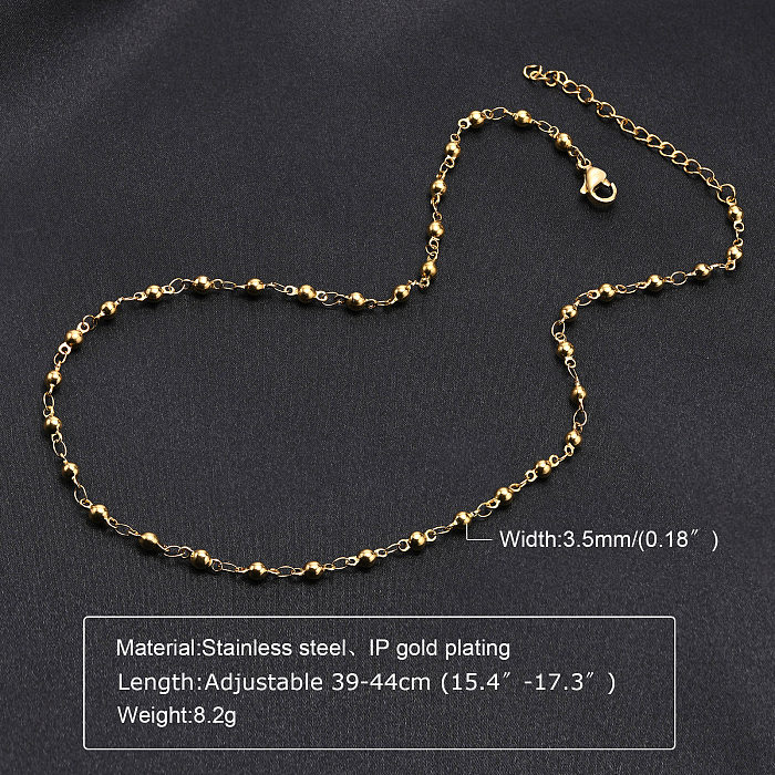 INS-Stil, einfacher Stil, Kreuz, einfarbig, Edelstahl-Beschichtung, 18 Karat vergoldete Halskette