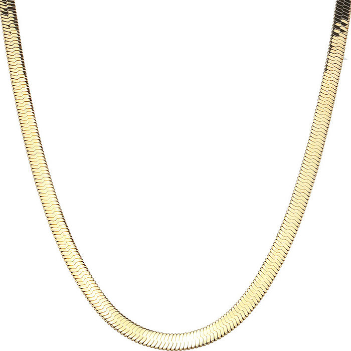 Schlichter Stil, einfarbige Polier-Halskette aus Edelstahl, 1 Stück