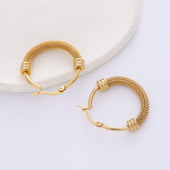 Fashion Circle Stainless Steel Earrings Plating Stainless Steel  Earrings