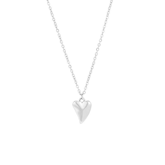Elegant Heart Shape Stainless Steel  Plating 18K Gold Plated Pendant Necklace
