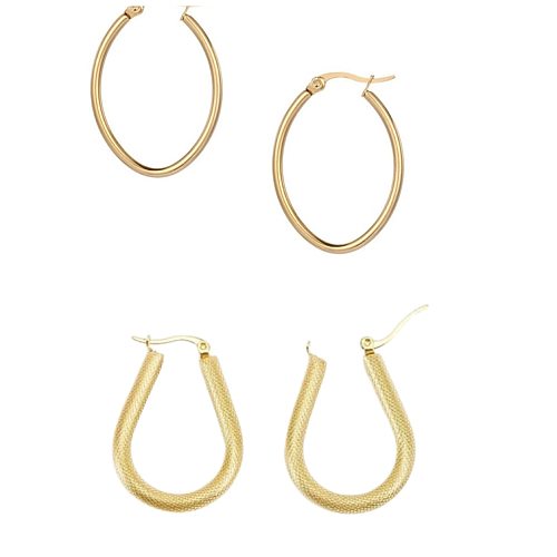 1 Pair Elegant Streetwear Geometric Plating Stainless Steel  Earrings