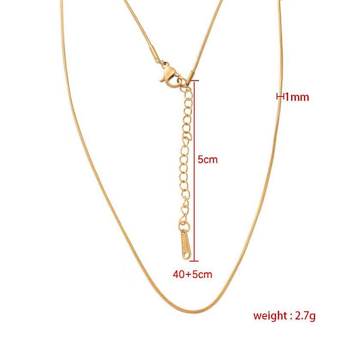 Fashion Solid Color Stainless Steel  Plating Necklace 1 Piece