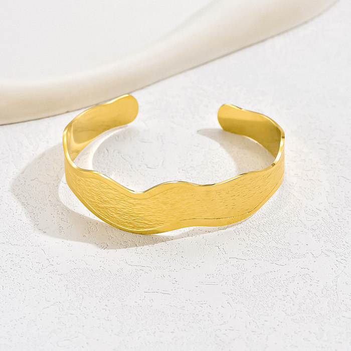 Basic Vacation C Shape Stainless Steel Irregular Plating 18K Gold Plated White Gold Plated