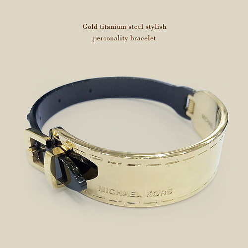 Bracelet de placage en acier titane géométrique à la mode