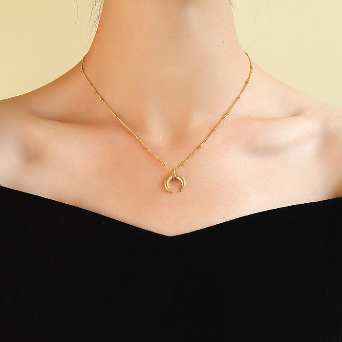 Simple Fashion Short Moon Necklace