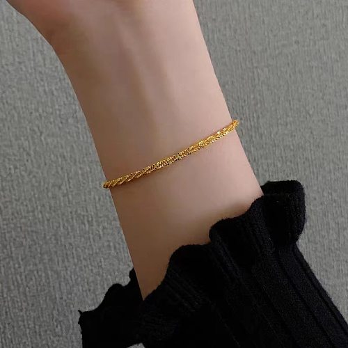Bracelets de placage en acier titane de couleur unie de style simple
