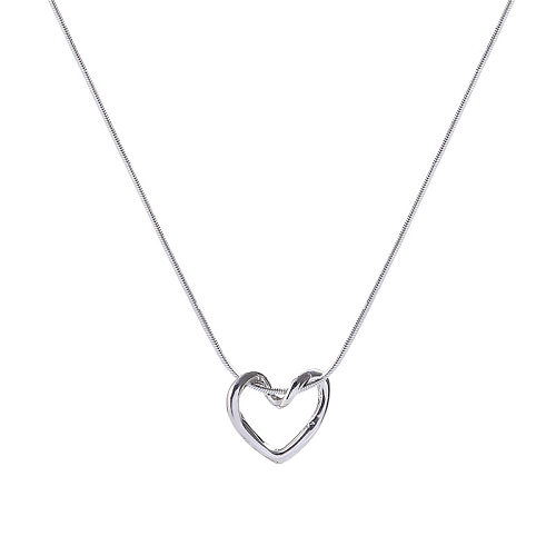Fashion Heart Shape Stainless Steel Necklace 1 Piece