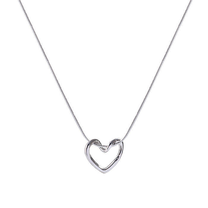 Fashion Heart Shape Stainless Steel Necklace 1 Piece