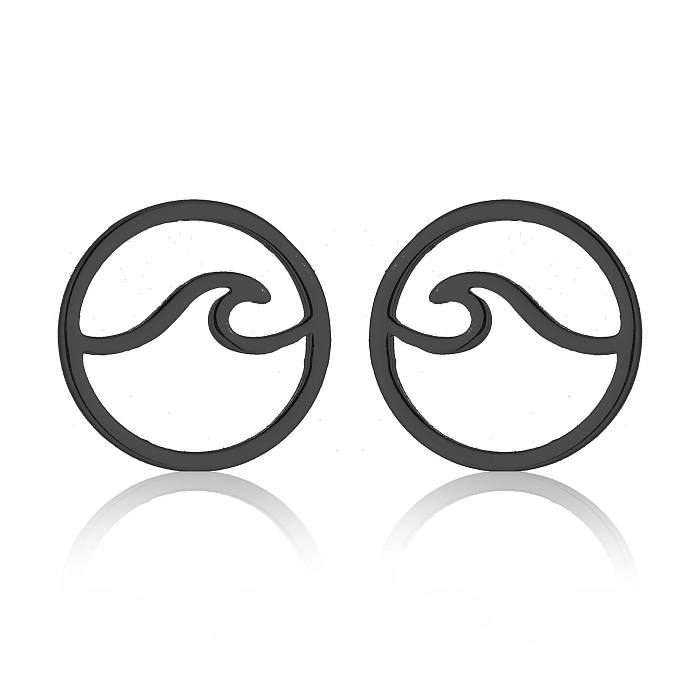 Geometrische Edelstahl-Ohrringe im schlichten Stil. Überzug ohne eingelegte Edelstahl-Ohrringe