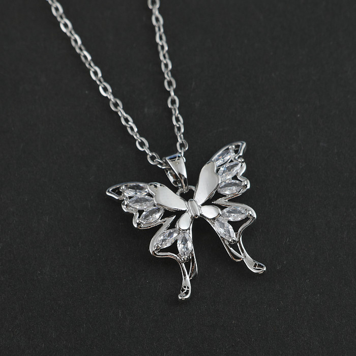 Streetwear Butterfly Stainless Steel  Pendant Necklace