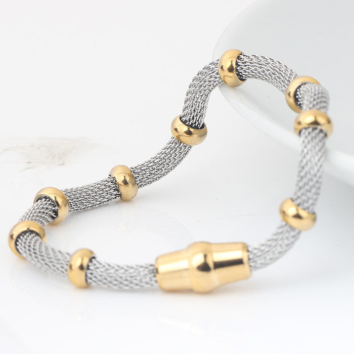 Bracelets de placage en acier titane géométrique de base en gros