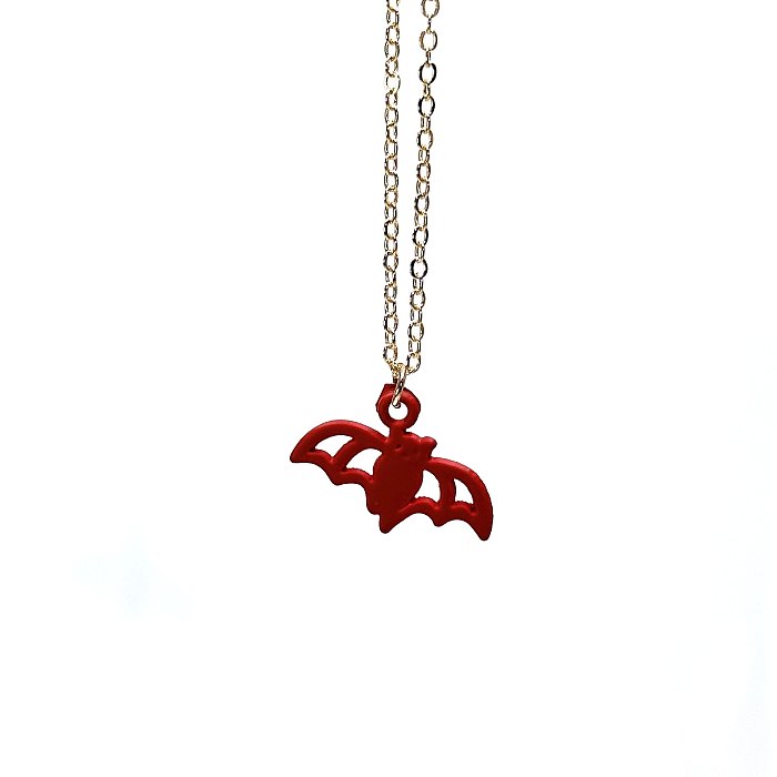 Exaggerated Funny Pumpkin Bat Skull Stainless Steel  Necklace In Bulk