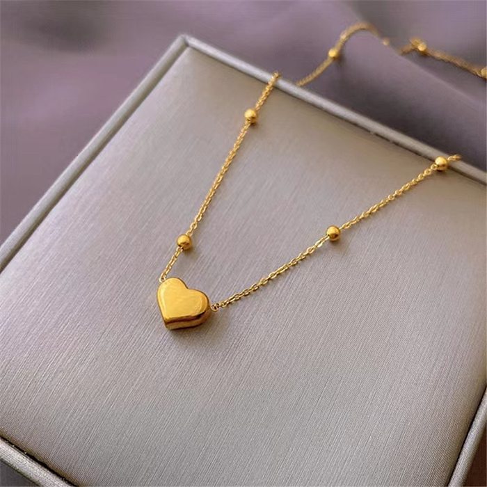 Fashion Heart Shape Stainless Steel Necklace 1 Piece